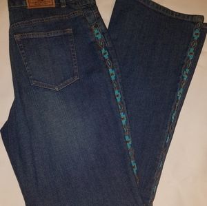 Ralph Lauren Turquoise Beaded Jeans